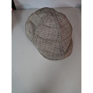 NEW! D&Y Cabbie Gatsby Classic Flat Newsboy Cap Plaid Browns